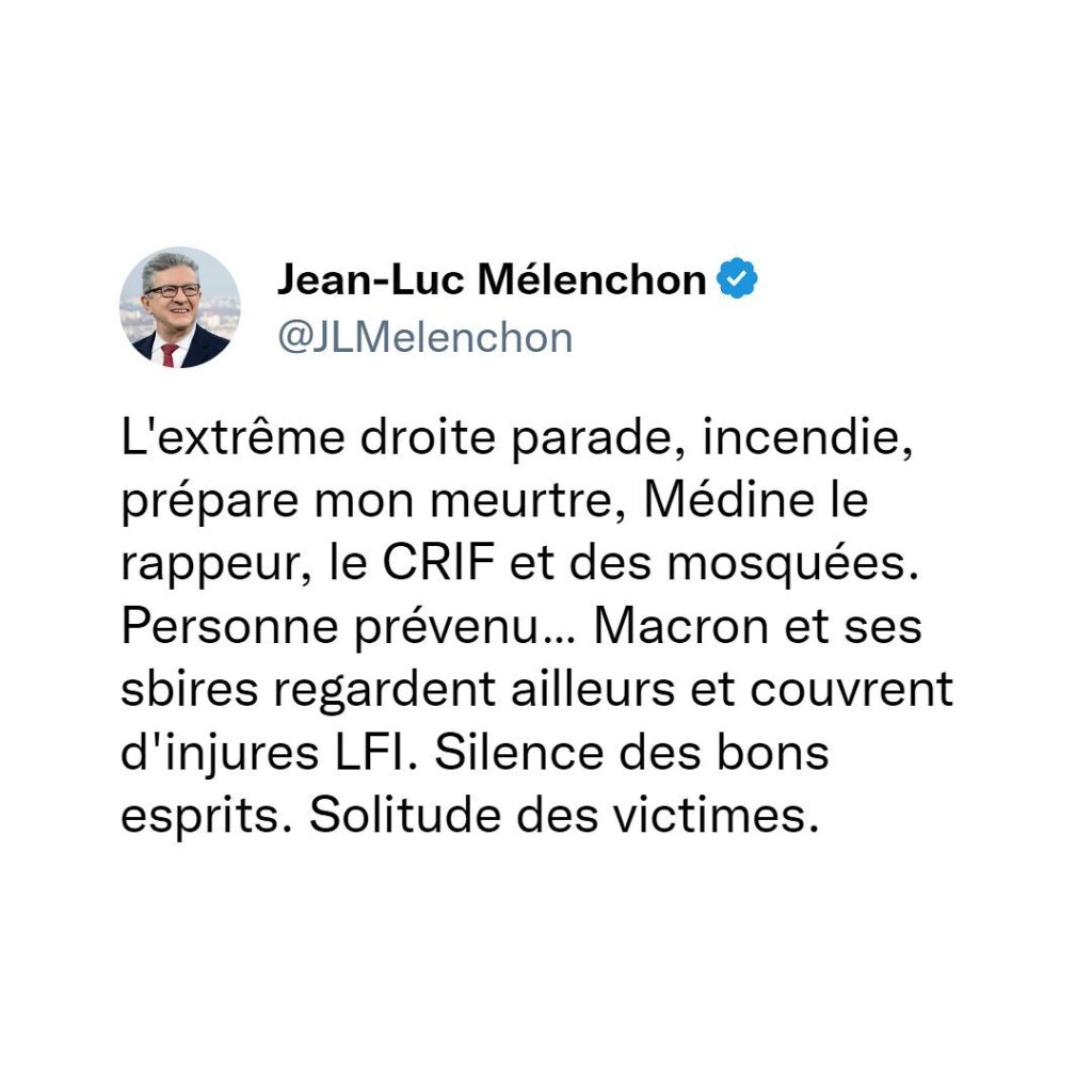 Le procès WaffenKraft, Jean-Luc Mélenchon et le rappeur Medine ensemble.